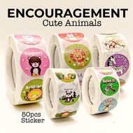 Cute Animal REWARD Sticker 2.5cm x 500pcs Multi Designs Awesome Keep It up Great Job School Encourag
