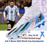 Adi X Messi 2022 World Cup speedportal FG football boots kids boys ball shoes C6NR