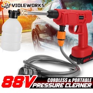 1000W Cordless Water Jet Car Washer 88VF Portable High Pressure Water Spray Guns Foam Water Nozzle Cleaning Machine