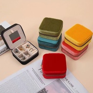 Gold Velvet Jewelry Box Jewelry Storage Box with Mirror Velvet Jewelry Earrings Ring Box Embroidery 