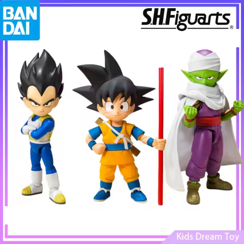 Bandai in Stock Original S.H.Figuarts DragonBall DAIMA Anime -SON GOKU (MINI)&VEGETA (MINI)&PICCOLO 
