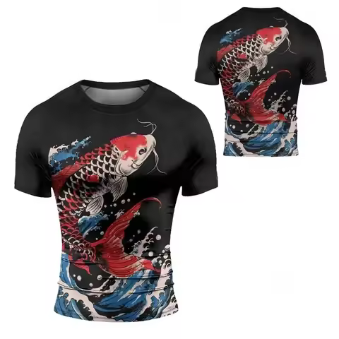 2026 Hot Selling Surfing Beach T-Shirt Short Sleeved Mixed Martial Arts Brazilian Jiu Jitsu Men's Ji