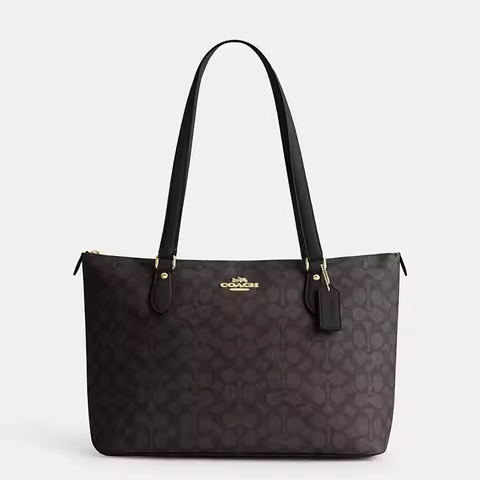 Coach Gallery Women's Tote Bag Large Zip-top Bag Mommy Bag Casual Shoulder Bag Ladies Handbag School