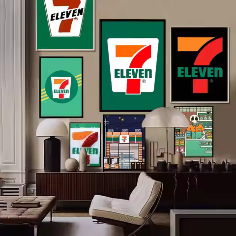 Logo 7 E-Eleven Vintage Posters Sticky Vintage Room Home Bar Cafe Decor Kawaii Room Decor