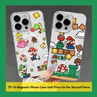 Magnetic Phone Case Mario Super Mario Shock-resistant Phone Case Suitable for iphone 16 15 14 13 11 