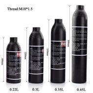 1 ชิ้นที่มีคุณภาพสูง PCP เพนท์บอลเตมีย์ hPa กระบอก m18x1.5 0.22l 0.3L 0.35L 0.45L ขวดอากาศอลูมิเนียม