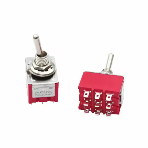 10Pcs 9-Pin Mini Toggle Switch 3PDT ON-ON/ON-OFF-ON 2A250V/5A125VAC MTS-302 MTS-303