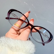 Diamond-embellished fashionable retro reading glasses with oval frame, blue light protection, high-d