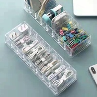 Clear Desktop Cable Organizer Box Plastic Cord Storage Holder Charger Wire Accessory Organiser