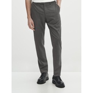 Massimo Dutti Men's Wool Suit Trousers in Dark Grey - Men's Formal Executive Office Suit Pants - S (