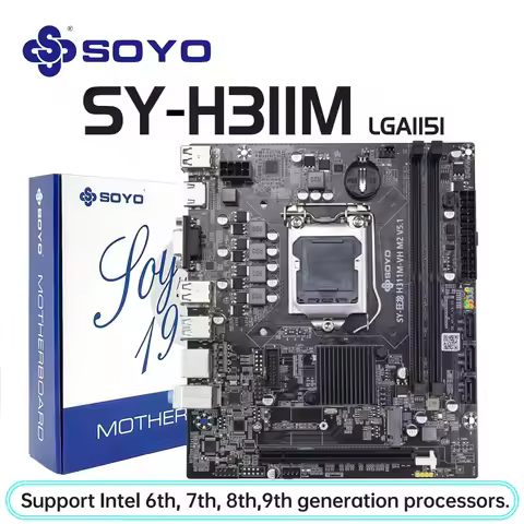 SOYO H311 Game Motherboard LGA1151 Support Intel CPU 6/7/8/9 generation DDR4 2133/2400/2666MHz 32GB 