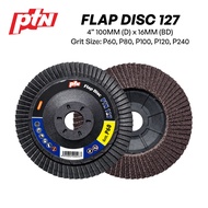 PTN 127 Flap Disc 4" 100MM (D) x 16MM (BD) x 7.0MM (T) - P60, P80, P100, P120, P240