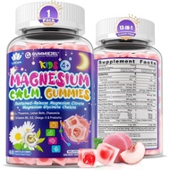 Magnesium Glycinate Gummies for Kids 4+ & Magnesium Citrate, Free-Kids Magnesium Supplement w/, Omeg