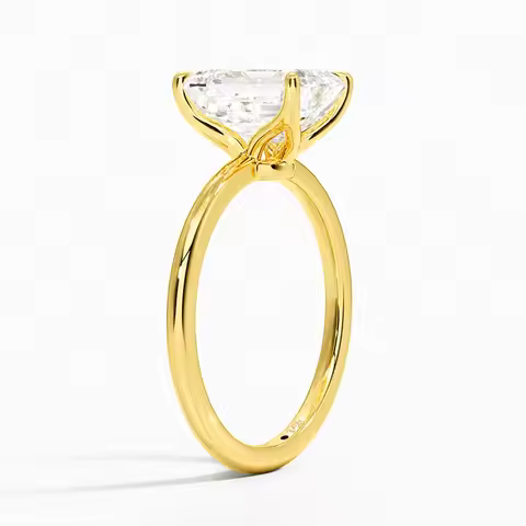 Classic 14K Gold Ring Certificate Emerald Cut Moissanite Diamond Rings 1ct 2ct 3ct Au585 K Gold Wedd