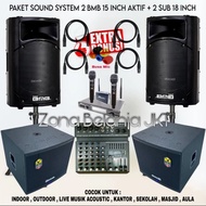 Paket Sound System Outdoor BMB 15 Inch Aktif+2 Subwoofer 18 Inch 