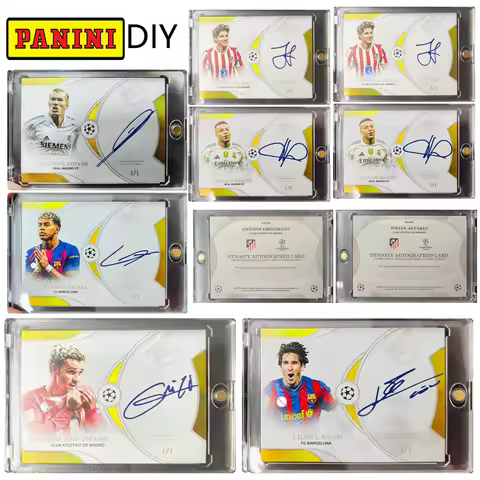 Panini DIY Homemade Lamine Yamal Alvarez Zinedine Zidane Kylian Mbappe Glitter Autographed Collectib