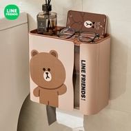 LINE FRIENDS Upside down toilet tissue box Household light luxury face towel storage box multi-funct