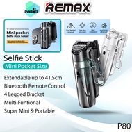Remax P80 Aluminum Mini Pocket Selfie Stick Desktop Phone Stand Travel Stick Desktop Phone Holder Bl