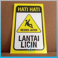 Acrylic sign age, K3, Beware of slippery floor, Beware of high voltage, Beware of sharp objects, Bew