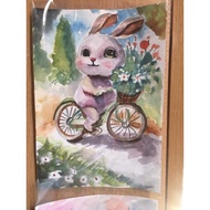Room Painting Watercolor Hundred-Pound Paper Size 5 x7 cm.