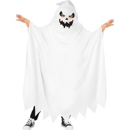 Halloween Ghost Face Pullover Cloak Scary Player Costume White Ghost Ghost Clothes Costume
