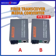 HTB-GS-03 A/B Fiber Transceiver Single Fiber Converter SC 5KM / 20KM 10/100/1000M - 1 Pair