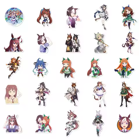 50PCS Uma Musume Pretty Derby Game Graffiti Stickers Anime Girl Cartoon Decal For Guitar Phone Guita