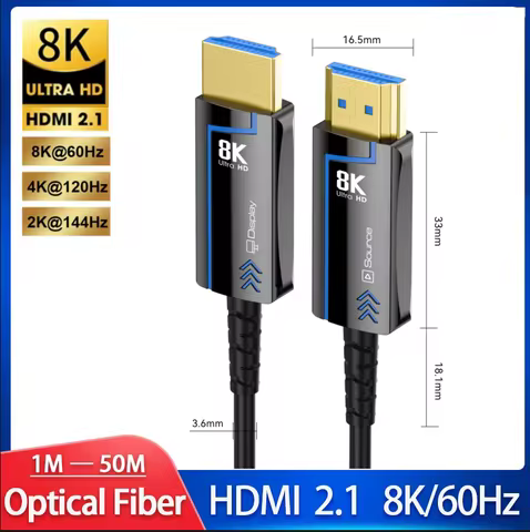 8K HDMI 2.1-compatible Cable Optical Fiber Cable 8K 60Hz 4K 120Hz HDR10+ HDCP eARC for HDTV Laptop P