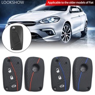 LOOKSHOW Car Key Case Cover Shell Car Holder Remote Key Silicone For Fiat Stilo、 Grande Punto、 Bravo
