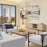 Barkan 102 cm Long TV Wall Mount 13 - 83 Inch Swivelling / Tilting / Full Motion TV Bracket Holds up