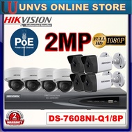 HIKVISION HIK 8Channel 2.0MP 8ch DS-7608NI-8P NVR + 2MP IP PoE CAMERA + HDD FULL SET IP CAMERA DIGIT