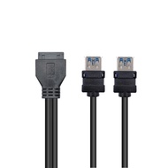 USB3.0前置面板線19針擋板20PIN轉3.0帶固定腳DIY機箱卡板式扁線