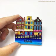 Ghent, Belgium Creative Home Decor Rainbow Street Scene 3D Painted Fridge Magnets Travel Souvenirs G