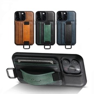[Woo Fashion Case] เคสโทรศัพท์หนังสุดหรูสำหรับ iPhone 14 13 12 Mini 11 Pro X XS Max XR 8 7 6 6S Plus SE 2020 2022ช่องเสียบบัตรกระเป๋าสตางค์
