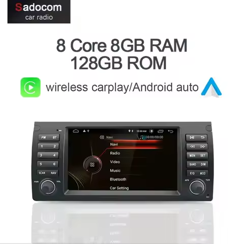 Carplay 8" Android 14.0 8GB + 128GB Car DVD Player GPS WIFI Bluetooth 5.0 TPMS autoradio For BMW M5 
