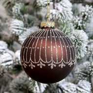 Chic Antique 耶誕市集 飾紋玻璃球吊飾 巧克力