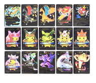 LIMITED!!! TANPA BoX pokemon gold card black card silver card hologram series pikachu kartu