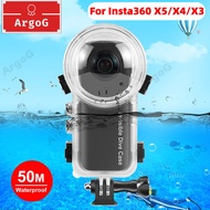 ArgoG Invisible Dive Case for Insta360 X5 / X4 / X3 50M Waterproof Housing Case with Bracket Insta36