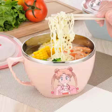 Sailors Moons Instant Noodle Bowls Anti Scalding Large Capacity Dining Bowl Dormitory Late Night Sna