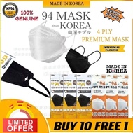 《BUY 10 FREE 1》Made In Korea KF94 3D 4 Ply Korea Face Mask High Quality Individual Pack Fish Mouth Ready Stock