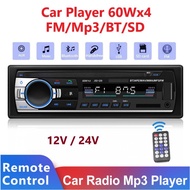 【Limited Offer】 Radio Player 12v 24v 60Wx4 FM BT Radio USB MP3 Player Radio Kereta Player Single Din