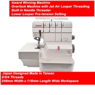 Janome Award Winning Air Thread 2000D Overlock Machine with Jet Air Threading for Loopers making Threading Easier