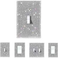 1pc Sparkling Silver Color Crystal Wall Switch Plate Single Gang