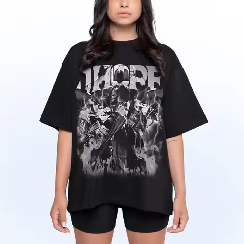 Vintage Jhope Kpop Music T-shirt Gift for Woman and Man Oversized Tee Graphic Short Sleeve Shirt Uni