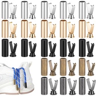 Aglet untuk Tali Kasut, 50 Set 5 Warna Hujung Tali Kasut Aloi, Hujung Tali Logam Berbentuk Silinder,