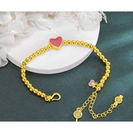 10k saudi gold heart balls bracelet-880