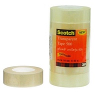 เทปใส แกน1  3M Scotch #500 ทุกขนาด Transparent Tape (1 ม้วน)