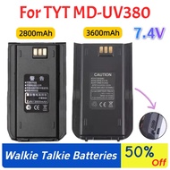 7.4V 2800mAh 3600mAh Walkie Talkie Li-ion Battery for TYT MD-UV380 Batteries Type-C Charging for RT3