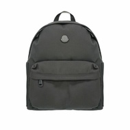 Moncler 尼龍品牌皮標拉鍊後背包(黑)