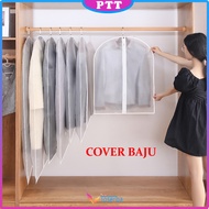 Cover Baju Transparan Gantungan Resleting Anti Debu Pelindung Pakaian Gantung Bahan PEVA Anti Air Da